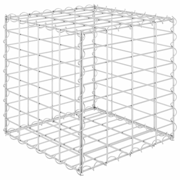 Strat Inălțat Cub Gabion 40 x 40 x 40 cm Sârmă De Oțel 145649